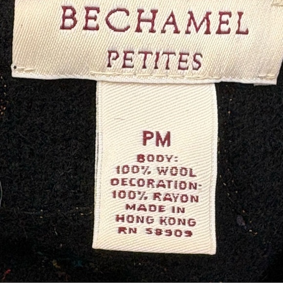 Bechamel Petites Wool Embroidered Black Jacket Zip Up - Picture 8 of 11